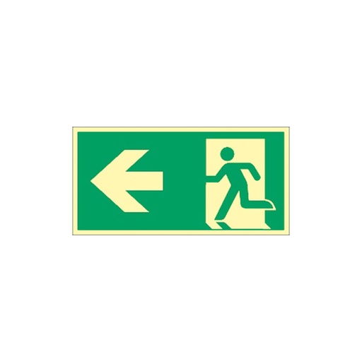 Uscita di emergenza – Placca segnaletica direzione sinistra